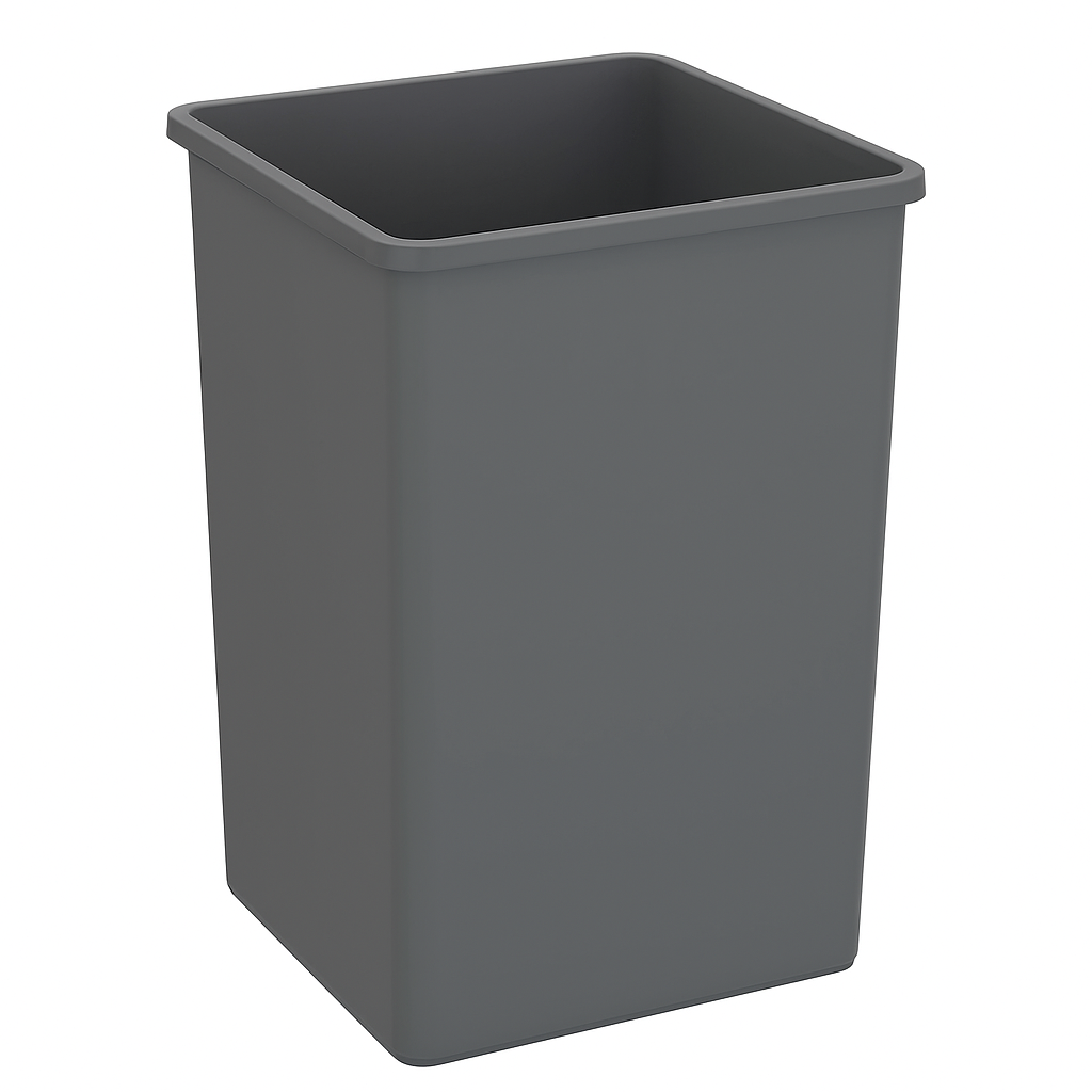Untouchable Square Can, 32 Gallon, Grey