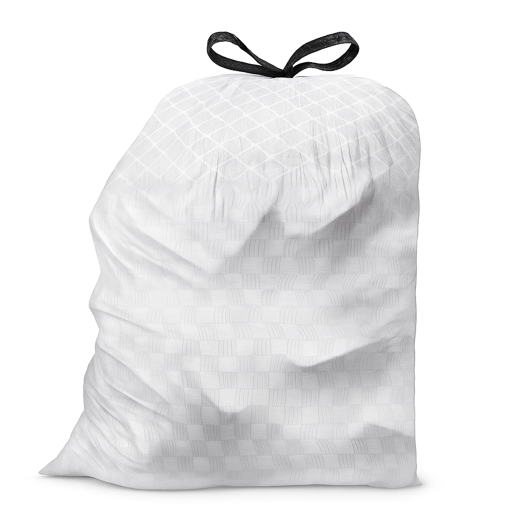 Tall Kitchen Bags 13 Gallon Draw String, White (90-count)
