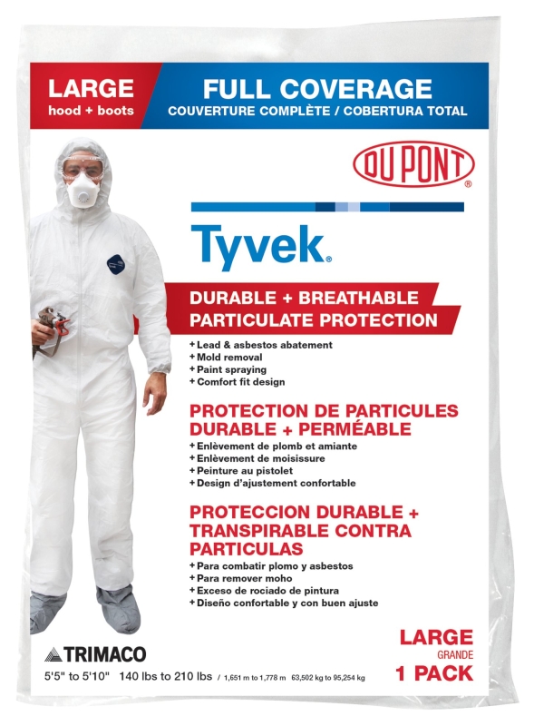 Tyvek Safety Coverall Paint Suit Large