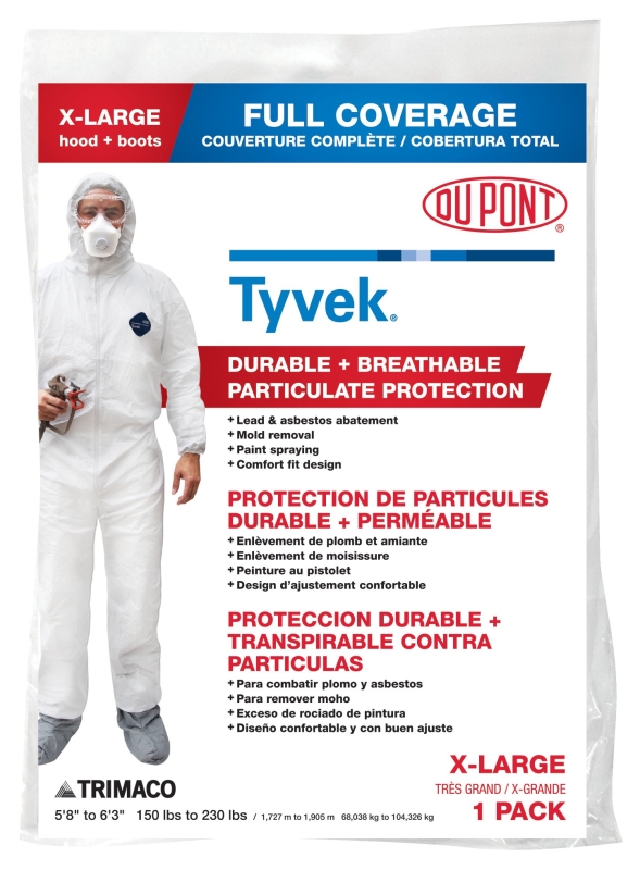 Tyvek Safety Coverall Paint Suit, X-Large