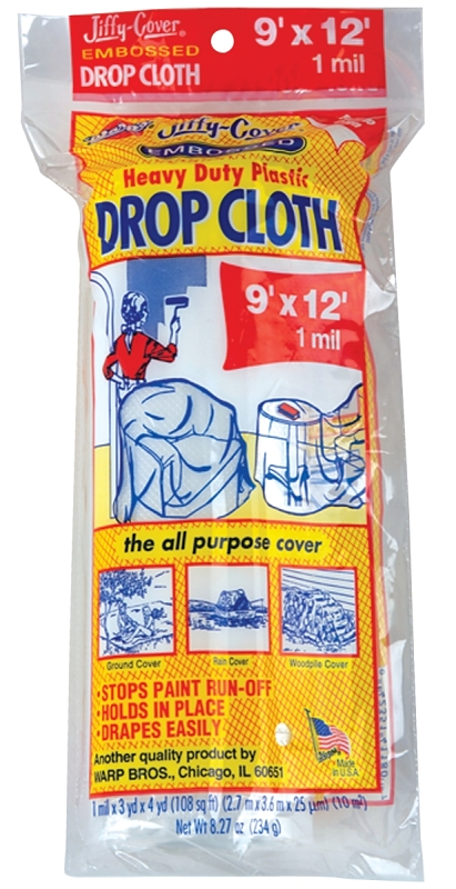 Drop Cloth Poly 9&#39;x12&#39; 1 Mil Disposable