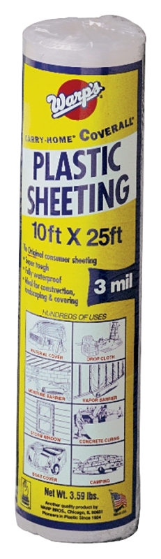 Drop Cloth Poly Sheeting 10&#39;x25&#39; 3 Mil Roll
