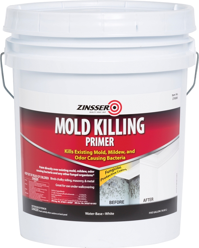 Mold Killer Primer, 5 Gallon, Zinsser, Latex