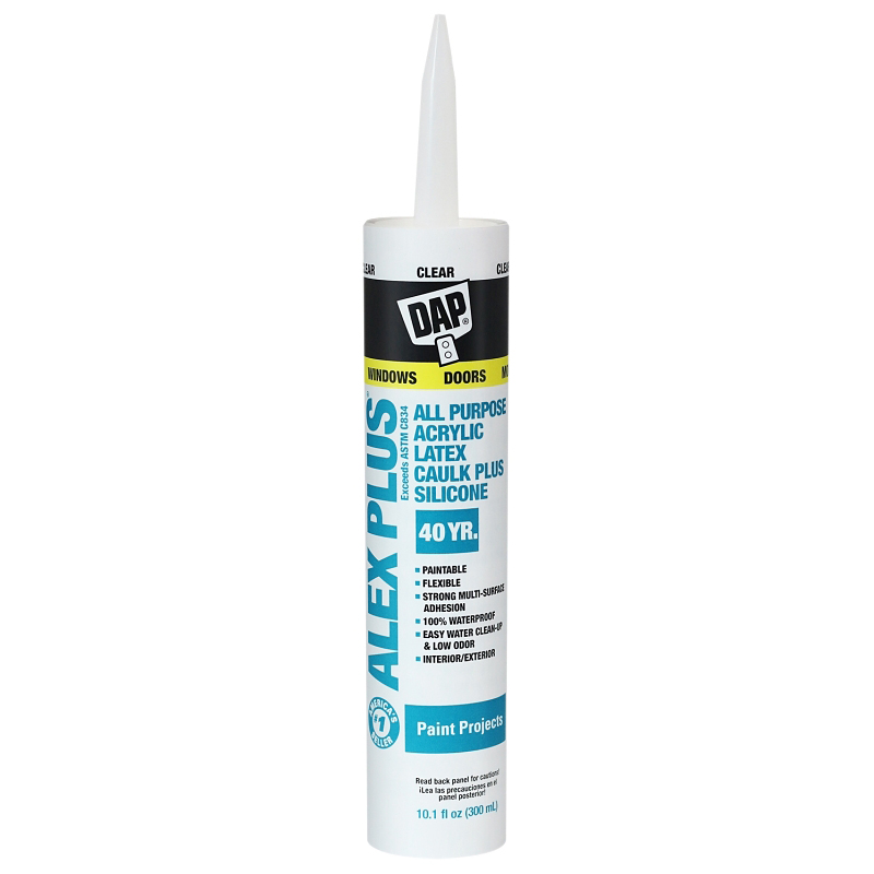 Latex Caulk With Silicone Clear 10.1 Oz (12-Count)