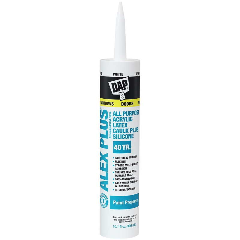 Latex Caulk With Silicone White 10.1 Oz (12-Count)
