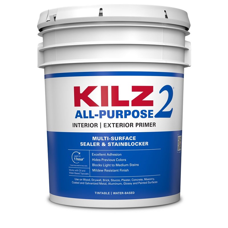 Stain Killer Primer Sealer, 5 Gallons, Latex, Kilz