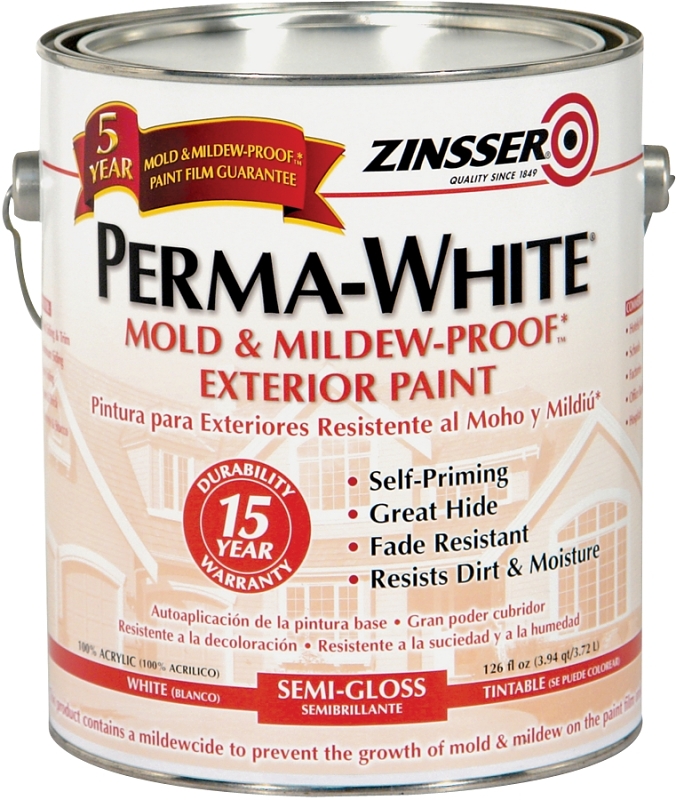 Masonry Exterior Water Proofer Paint 1 Gallon, White, Mildew Eliminating
