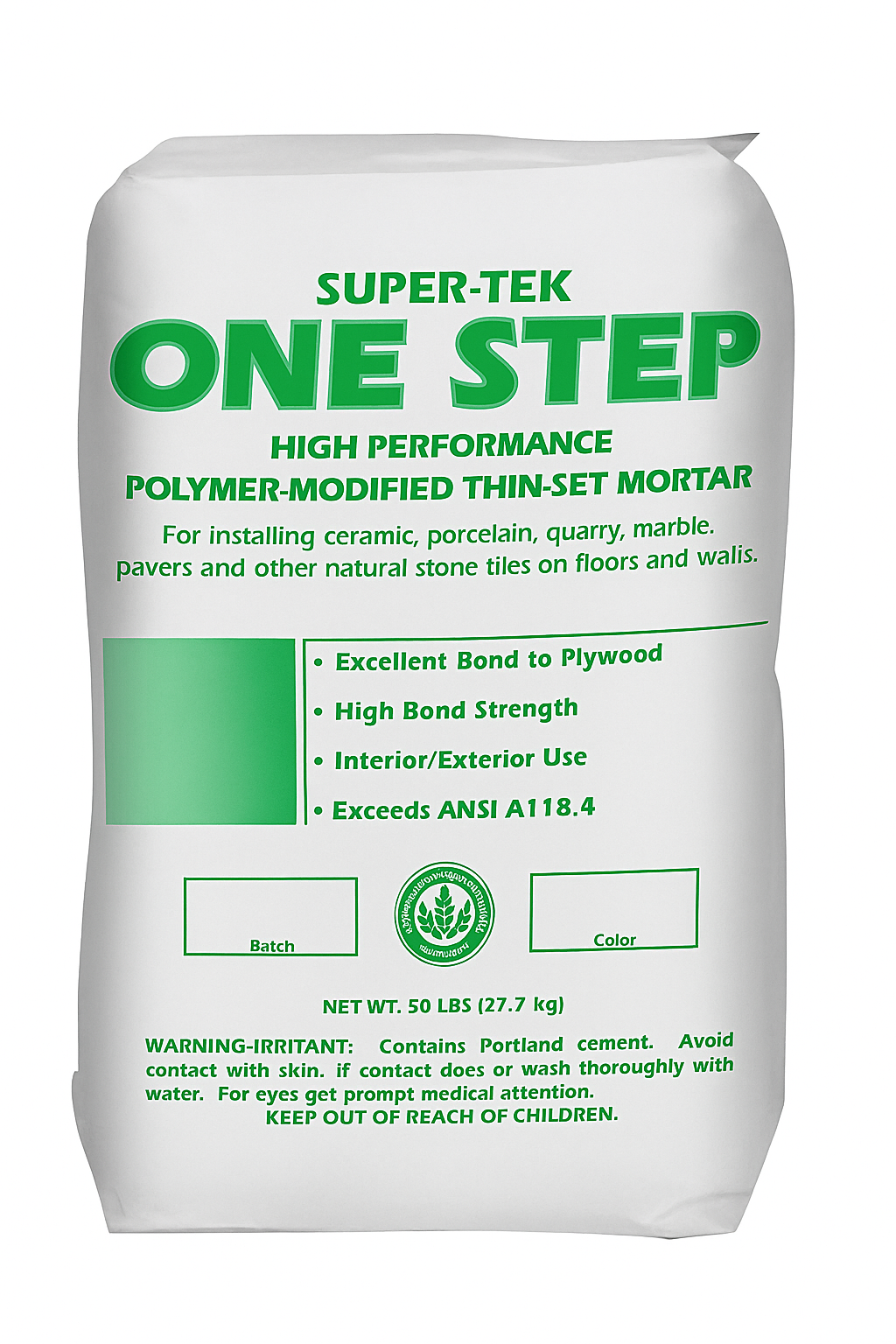 One Step White Thinset 50 lb.