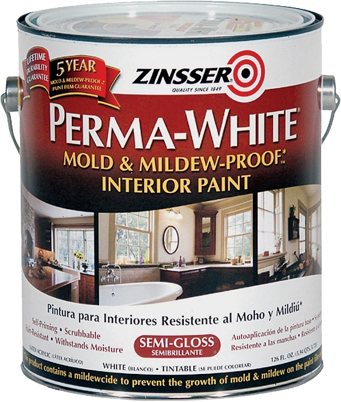 Paint With Primer White, Interior, 1 Gallon, Zinsser, Latex