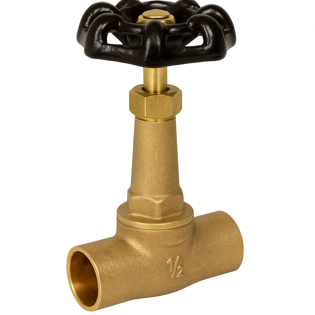Long Bonnet Straight Stop 1/2&quot; Sweat