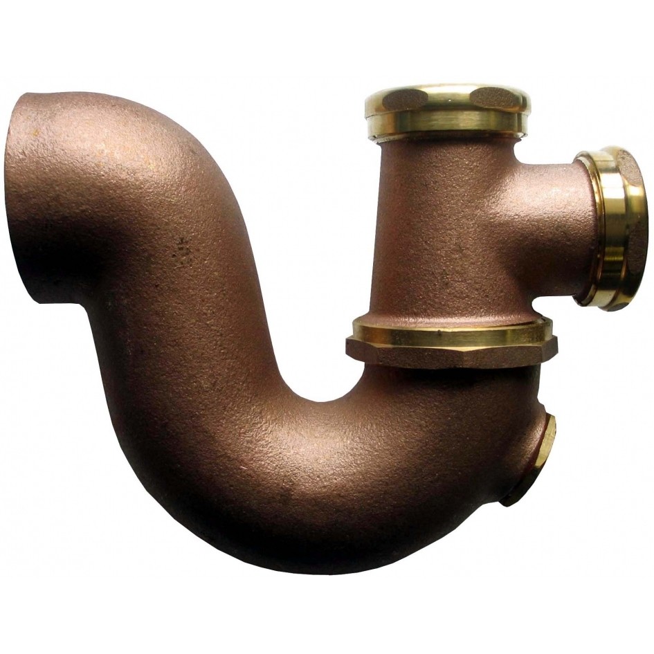 Swing Tee Trap 2&quot; x 1 1/2&quot; Rough Brass