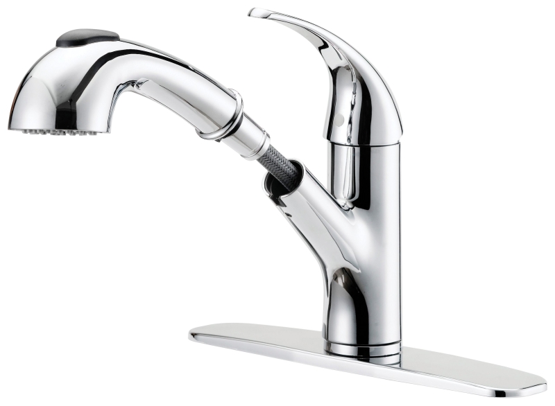 Kitchen Faucet, Pull Out Spout with 8&quot; Plate for 3 Holes