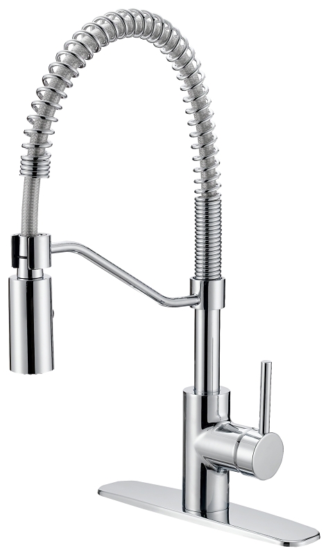 Kitchen Faucet, Spring Neck, Pull Out Spout, Chrome