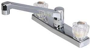 Classic Kitchen Faucet, Crystal Handle, Washerless
