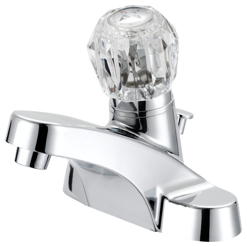 Bathroom Faucet Single Lever, Crystal, 4&quot; Center With Pop Up