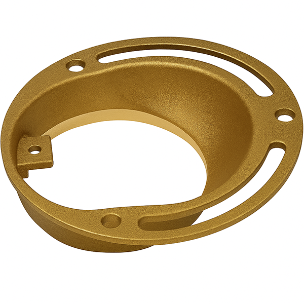 Floor Flange 4&quot; Offset, Brass