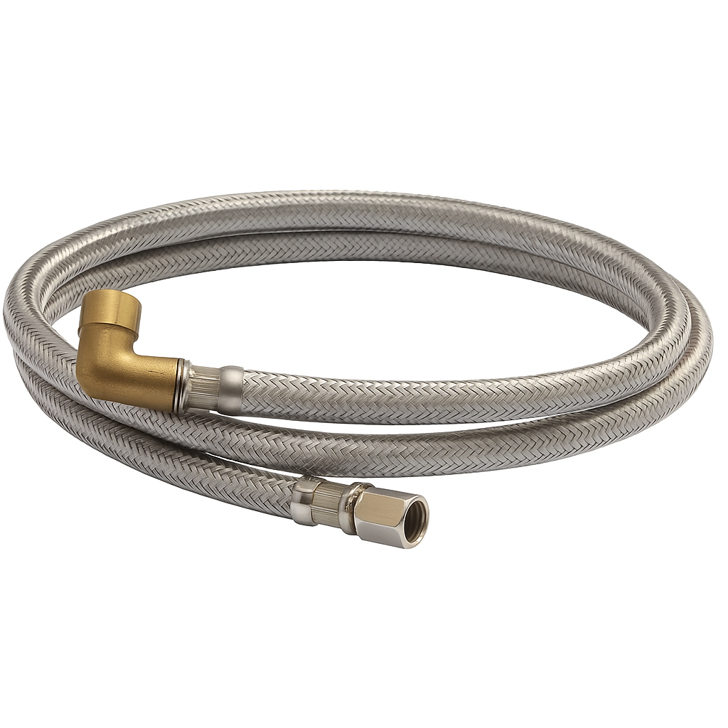 89129 Dishwasher Connection Hose Kit 3/8" x 3/8" x 72" with Brass Elbow