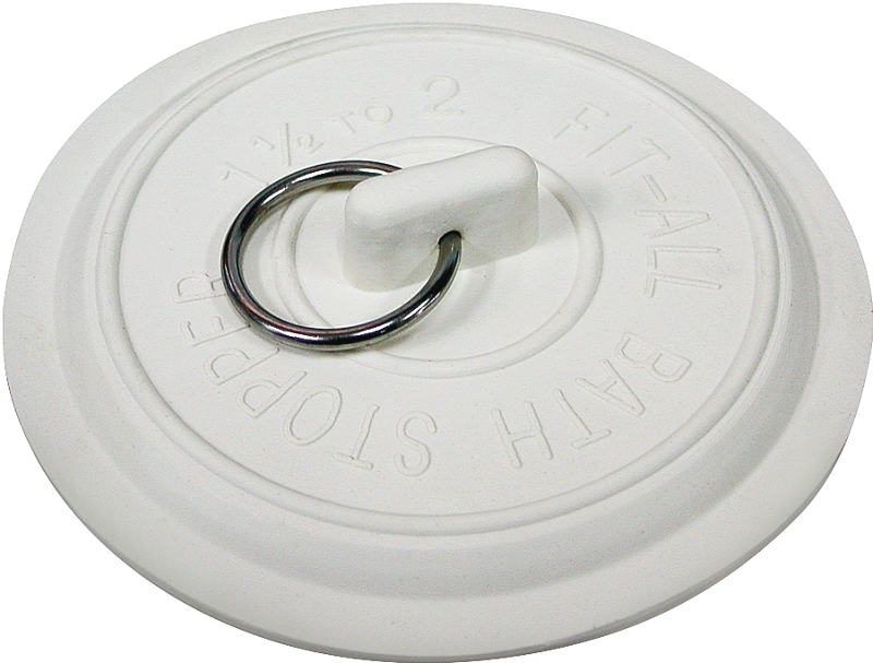 Sink &amp; Tub Stopper 1 1/2&quot; - 2&quot;, White Rubber