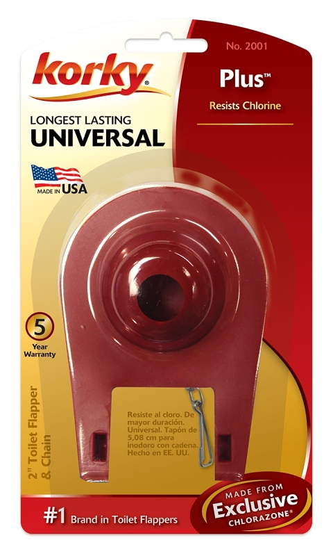 Toilet Flapper Korky 2001BP, Universal, Red 2&quot;