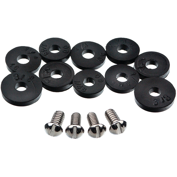 Black Faucet Washers Flat 1/4L (Fits Gerber)