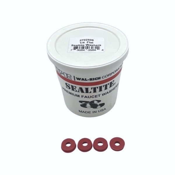 Faucet Washers Red Flat 1/4 100/Pack, Premium.