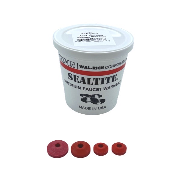 Faucet Washers Red Beveled Assorted 100/Pack, Premium.