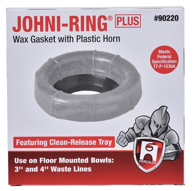 Johni-Ring Deep Wax Toilet Gasket With Plastic Horn, Hercules 90220