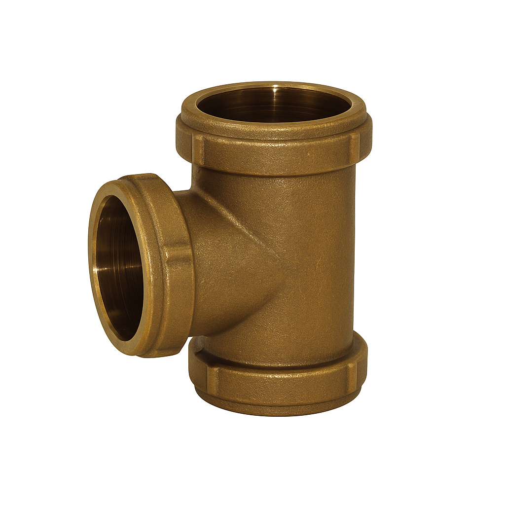 Slip All End Tee 1 1/2&quot; Rough Brass