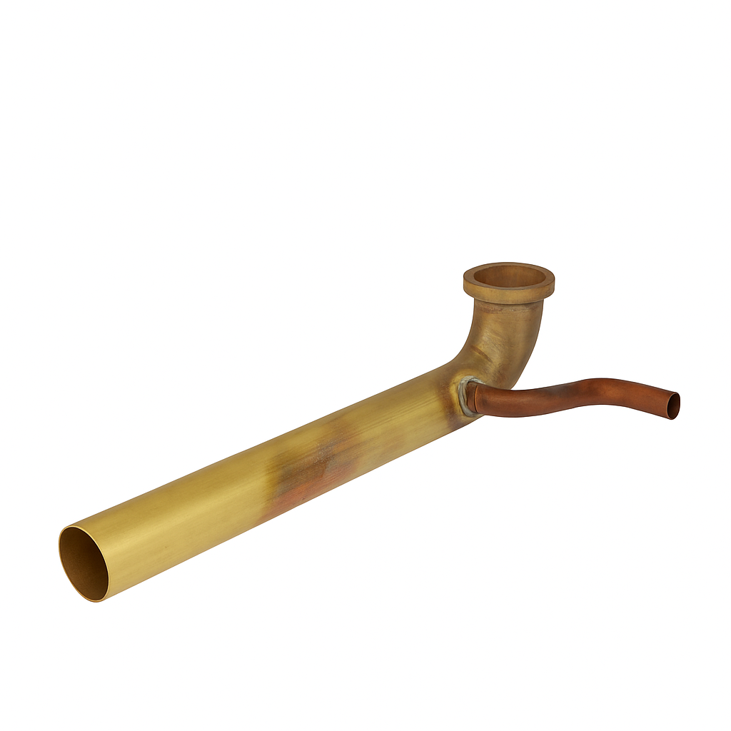 Branch Dishwasher Tailpiece 1 1/2&quot; x 12&quot;, Rough Brass