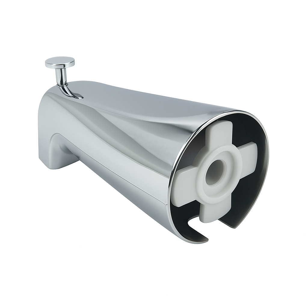 Bathtub Diverter Spout, Front Pull Stopper, Universial, Slip On,